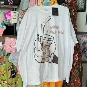 Mickey Iced Coffee Drop Sleeve T-Shirt